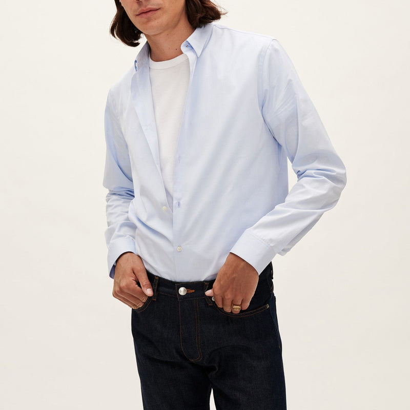 Maison Standards - Camisa de popelina - Azul cielo Hombre