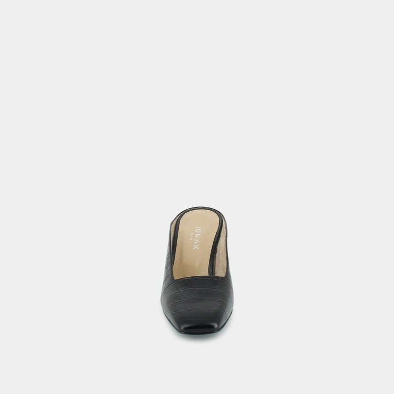 264-DJOHAN CROCO / Black sandals Jonak
