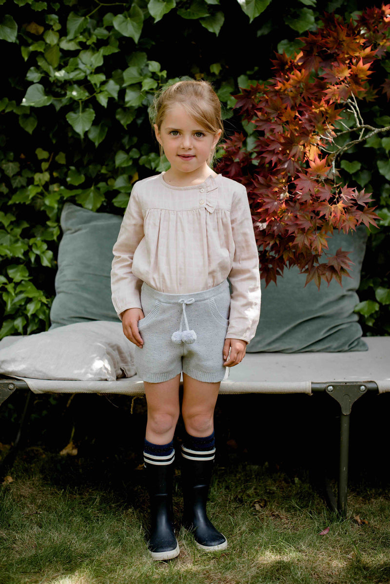 Short Tricot Gris Perle Fantine - Enfant