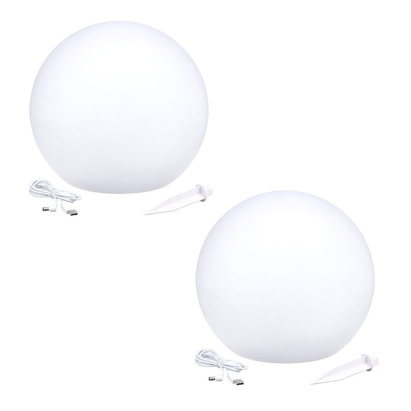 Lot De 2 Boules Solaires - Solsty C30 - Blanc