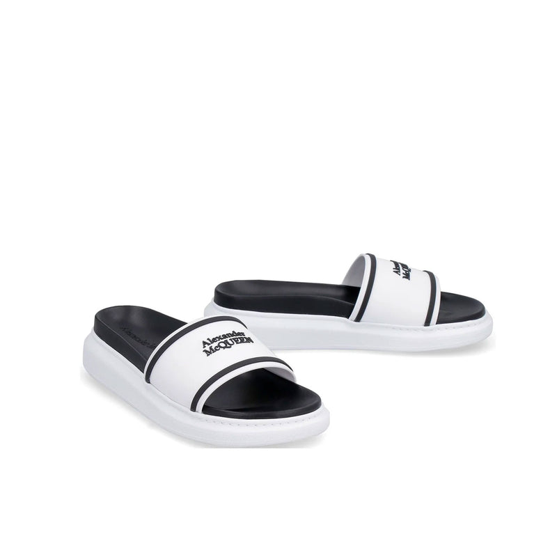Chaussures Alexander Mcqueen Logo Slides - Blanc - Homme