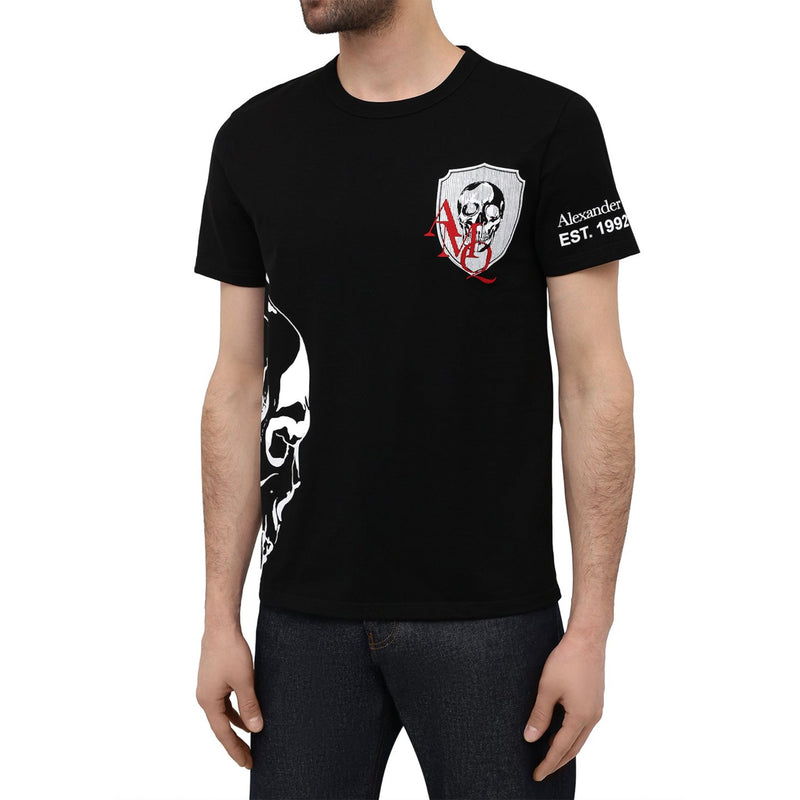 T-Shirt Alexander Mcqueen Skull Print Cotton - Noir - Homme