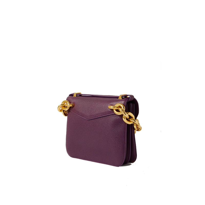 Bottega Veneta Mount Small Leather Bag - Purple - Woman
