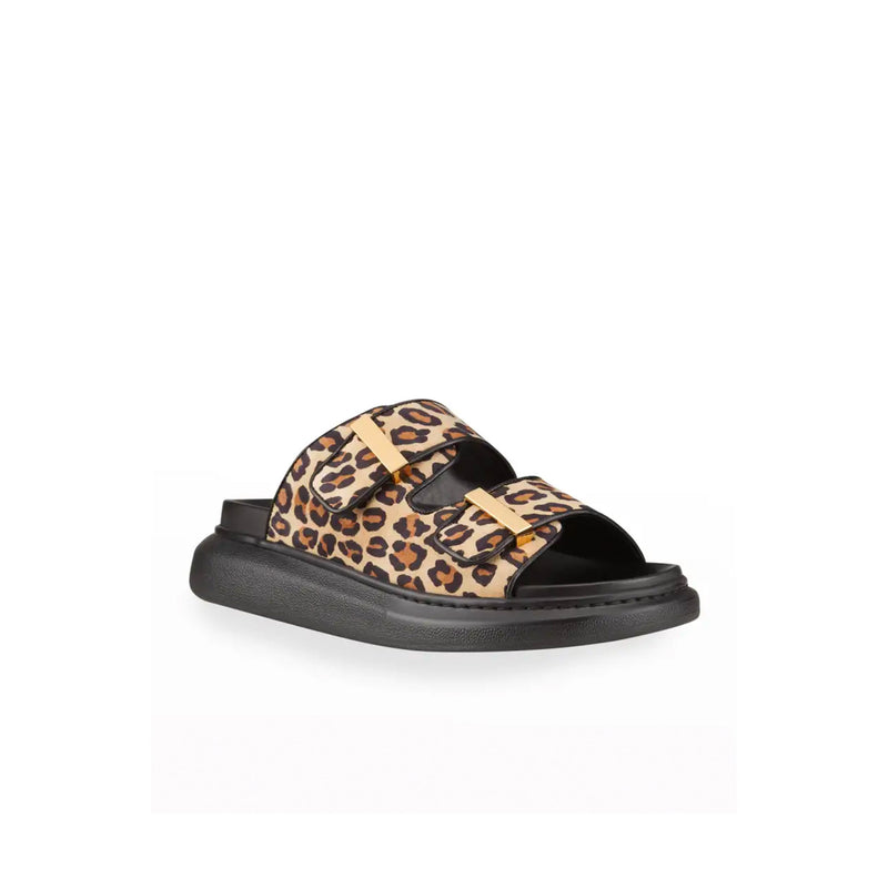 Chaussures Alexander Mcqueen Leopard Slides - Noir - Femme
