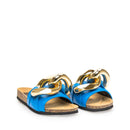 Jw Anderson Leather Flat Sandals - Blue - Woman
