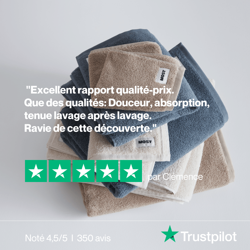 Serviettes De Bain - En Coton Bio - Argile