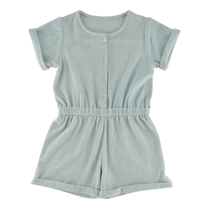 Pia Glacier Blue Terry Playsuit - Child