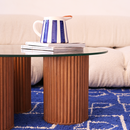 Table En Bois De Sapin Et Verre Faite-Main Au Maroc