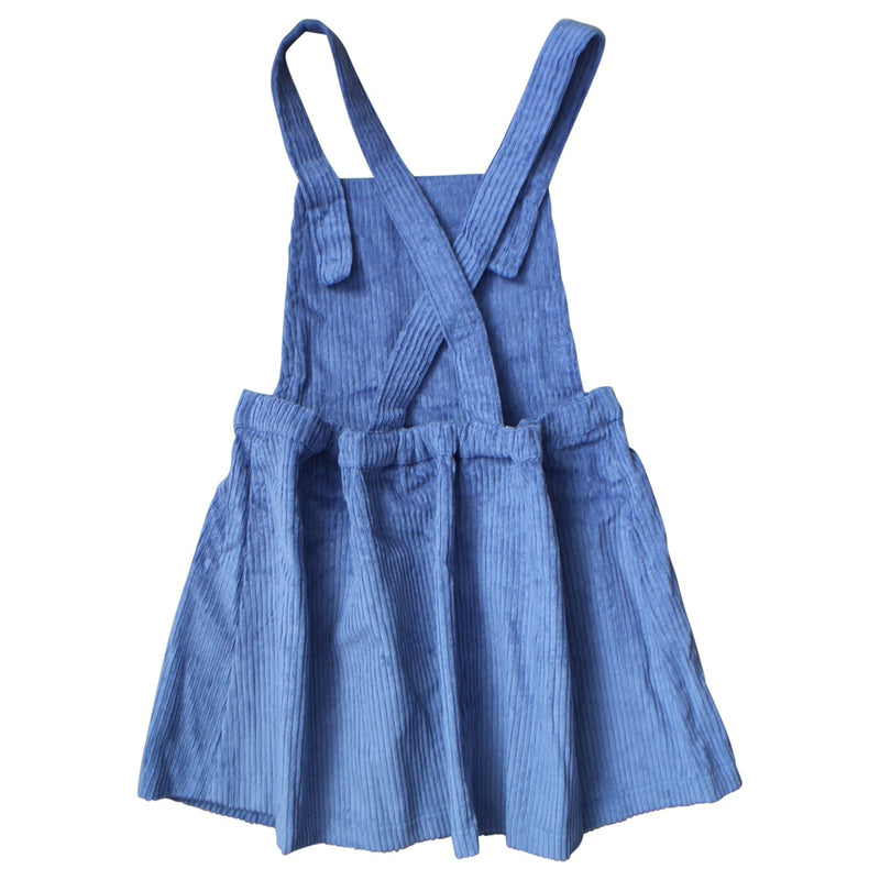 Sixtine Blue Mist Corduroy Apron Skirt - Child