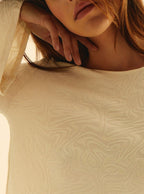 Dress with Sleeves - Cream Waves