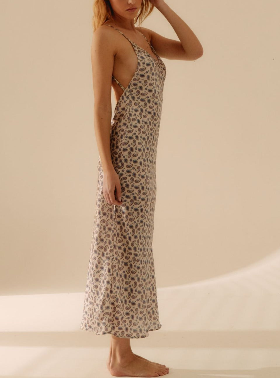 Vestido de cachemira color crema Flame
