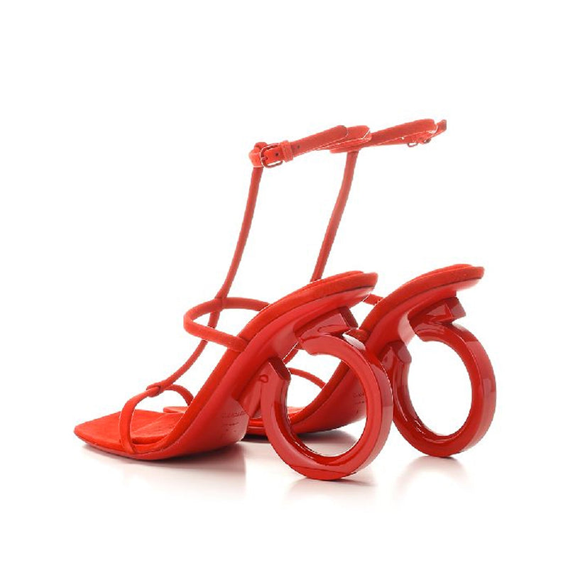 Salvatore Ferragamo Elina Leather Sandals - Red - Woman
