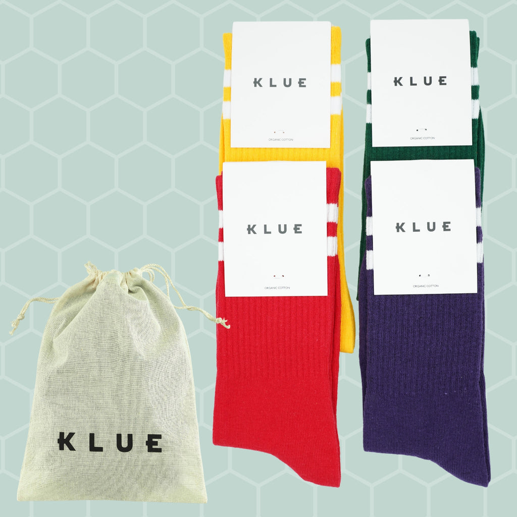 Klue gift bag organic tennis crew socks x4 | FUNKY - klueconcept