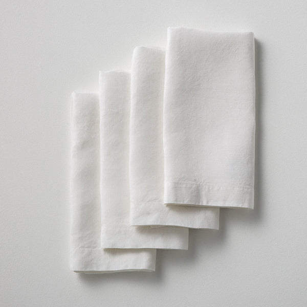 4 Serviettes En Lin Lavé - Blanc - MOST - The Bradery