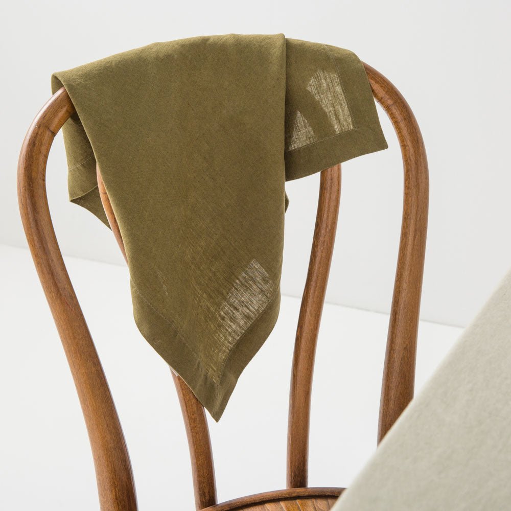 4 servilletas de lino lavado - Oliva - MOST - The Bradery