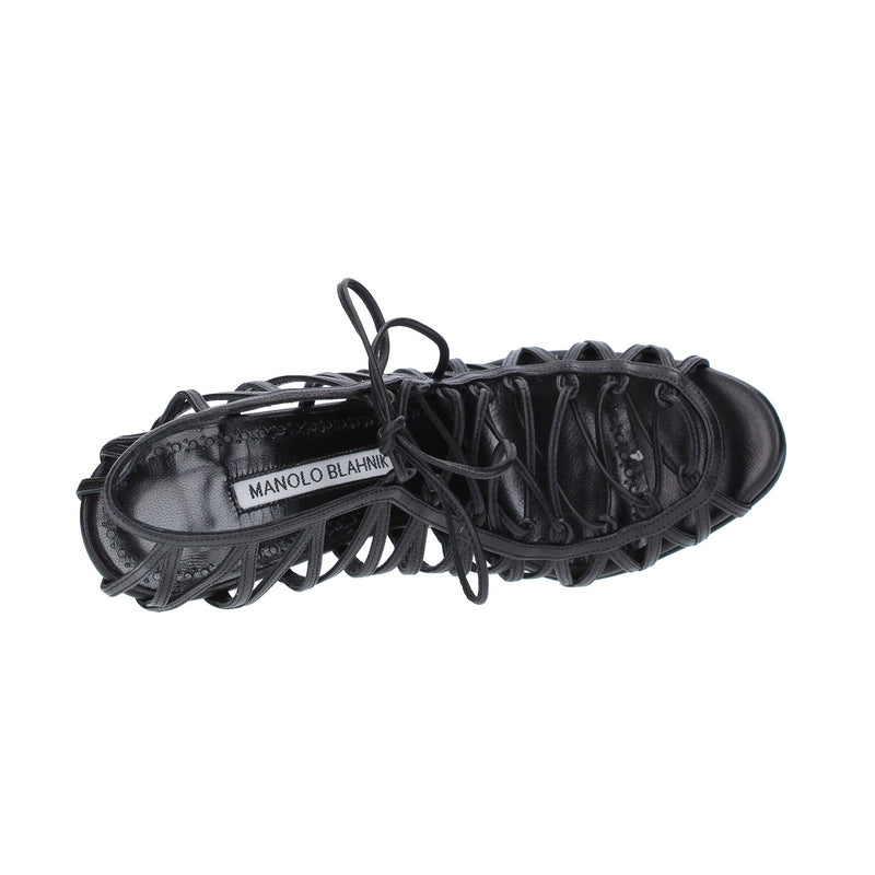 Manolo Blahnik Hamza 105 Leather Sandals - Black - Woman