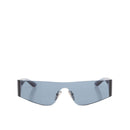 Lunettes De Soleil Balenciaga Mono Rectangle Sunglasses - Bleu - Femme