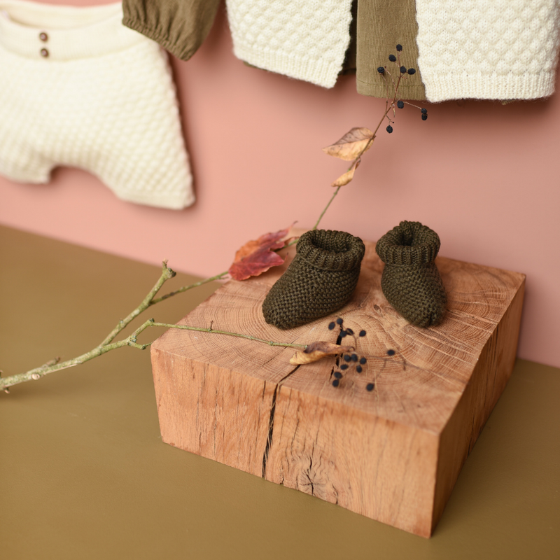 Chaussons Eugène Tricot Olive - Enfant