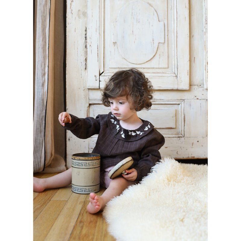 Charlotte Lange Embroidered Chocolate Blouse - Baby