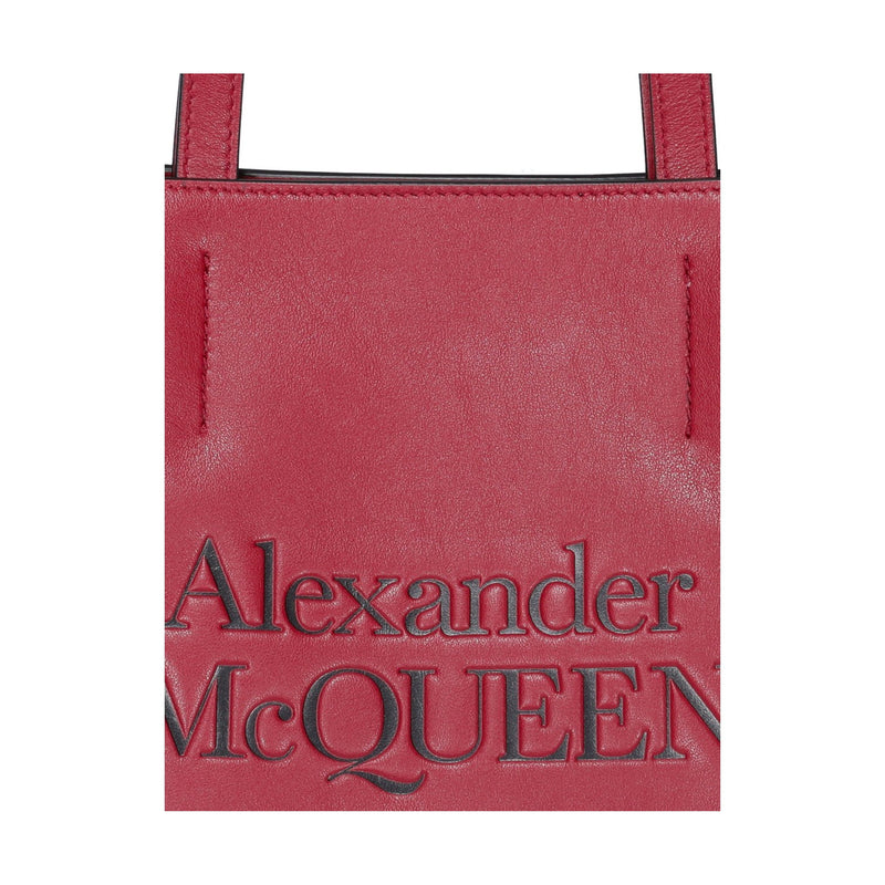 Sac Alexander Mcqueen Logo Tote - Bordeaux - Femme -