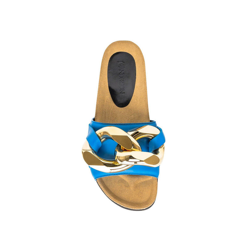 Jw Anderson Leather Flat Sandals - Blue - Woman