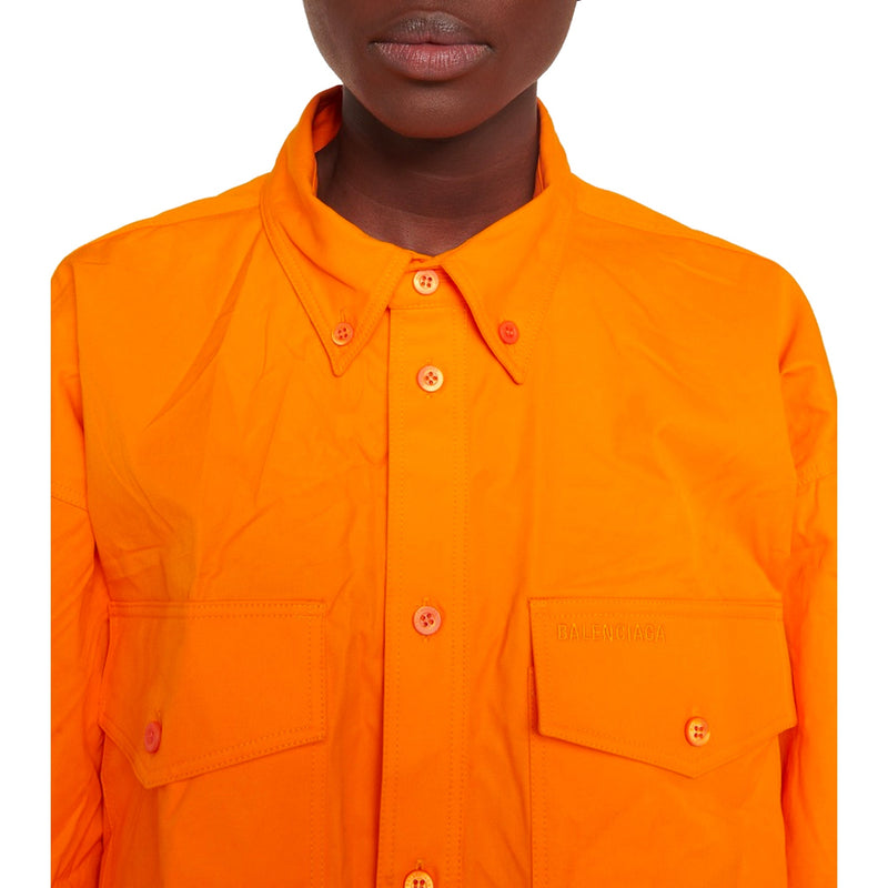 Chemise Balenciaga Oversized Cotton - Orange - Femme