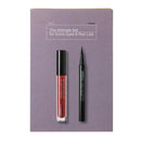 Set de maquillaje para ojos y labios: delineador de ojos negro + lápiz labial rojo con acabado mate