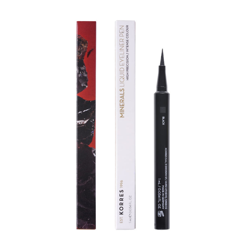 Set de maquillaje para ojos y labios: delineador de ojos negro + lápiz labial rojo con acabado mate