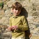 Pull Polo Gustave Tricot Pistache Chiné - Enfant