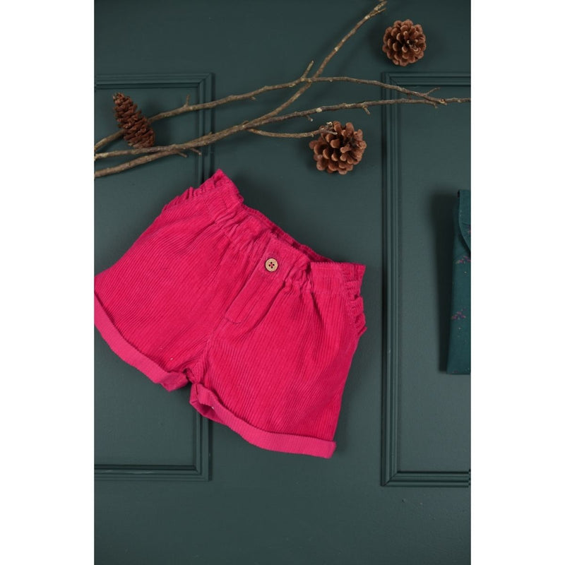 Short Fantine Velours Côtelé Rose Pétunia - Enfant