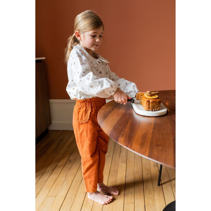 Pantalon Nina Velours Milleraies Pain D'Épices - Enfant