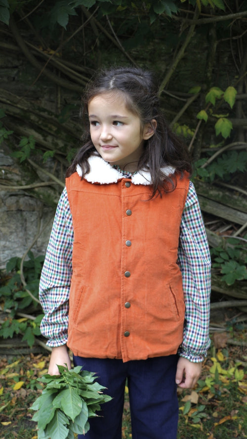 Chaqueta de plumón recubierta de terciopelo Joseph Gingerbread - Niño