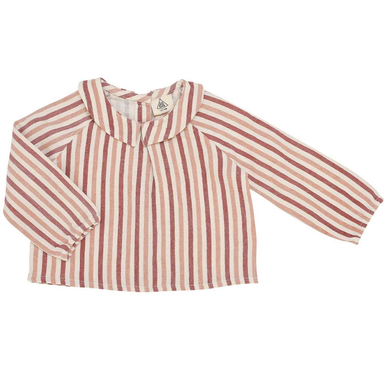 Octave Long Sleeve Striped Linen Blouse - Baby