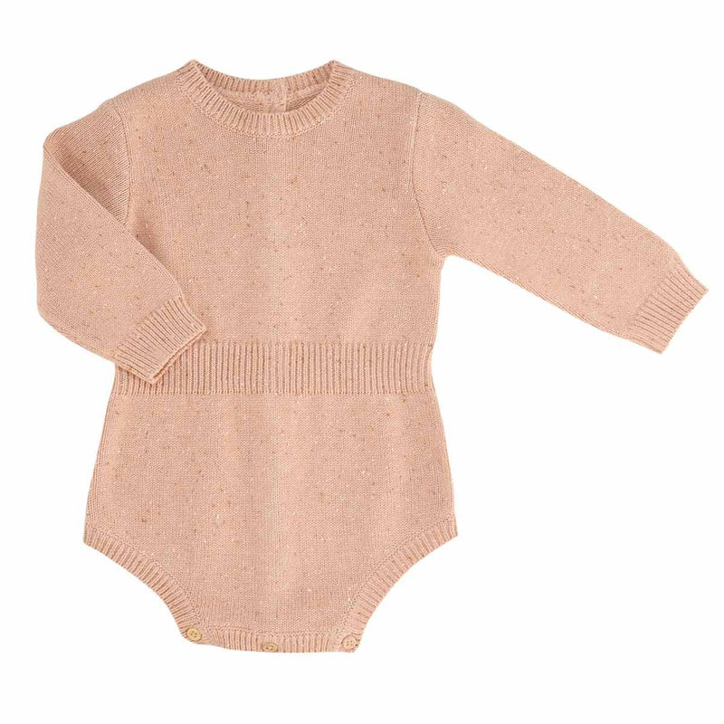 Barboteuse Adèle Tricot Amande Moucheté - Bébé