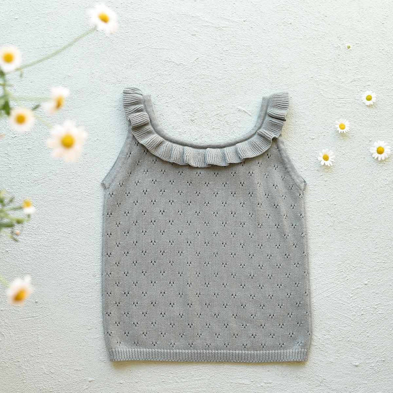 Camiseta de tirantes Chloé Tricot Sauge - Niño