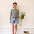 Jade Tricot Sauge Short Sleeve Top - Child