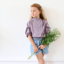 Blouse Anaïs Manches Courtes Voile Lilas - Enfant