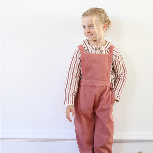 Margaux Twill Raspberry overalls - Child