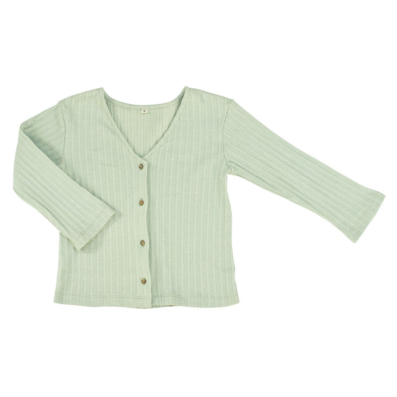 Célestin Pointelle Sauge Cardigan - Niño