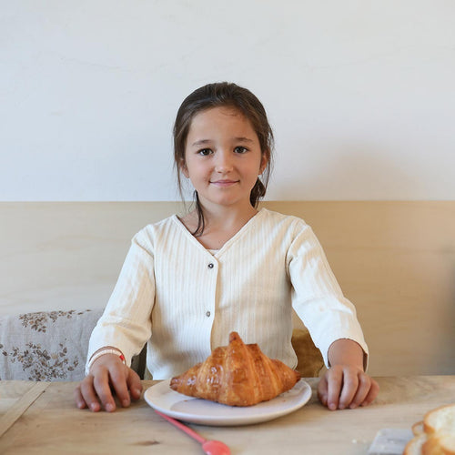 Chaqueta de punto Célestin Pointelle Crudo - Niño