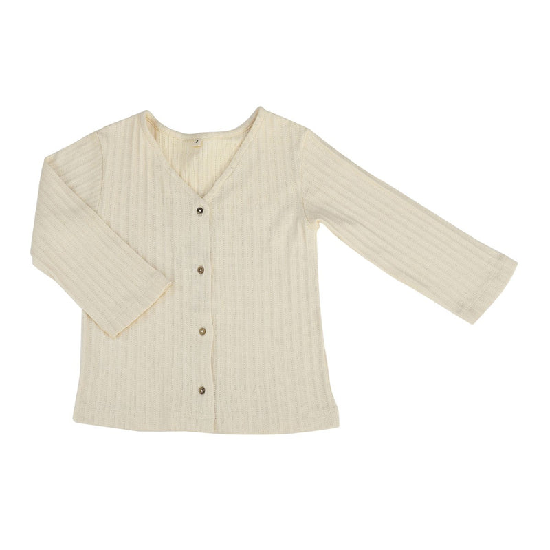 Cardigan Célestin Maille Pointelle Écru - Enfant