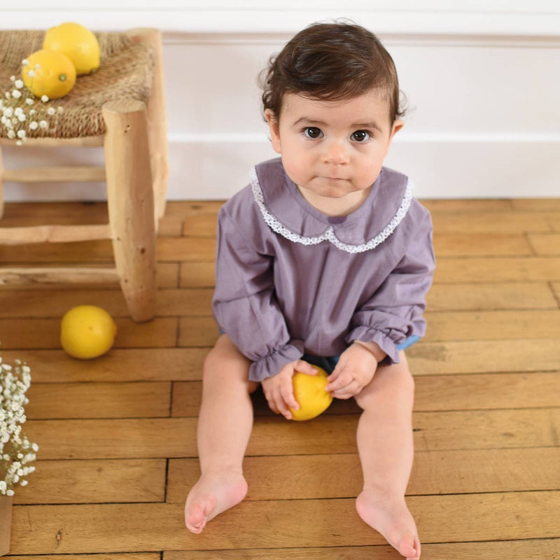 Blouse Pénéloppe Manches Longues Voile Lilas - Bébé