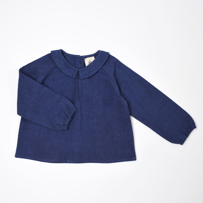 Octave Long Sleeve Blouse Linen/Cotton Navy - Baby