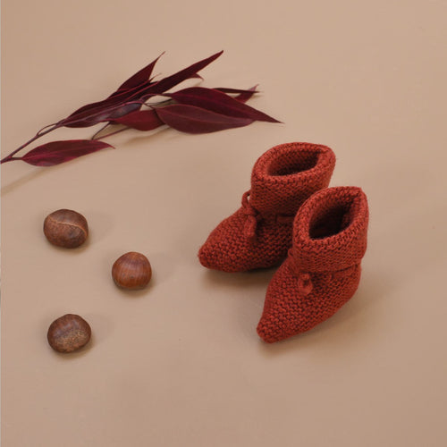 Eugène Tricot Chataigne 100% Wool Slippers - Baby