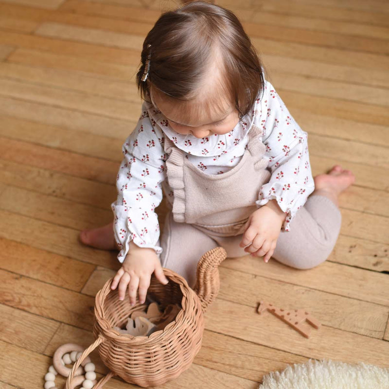 Diane Tricot Powder Pink 100% Wool Dungarees - Baby