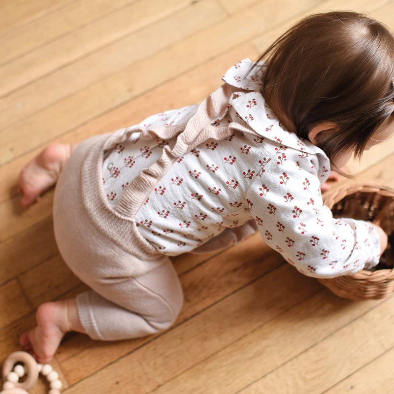 Diane Tricot Powder Pink 100% Wool Dungarees - Baby