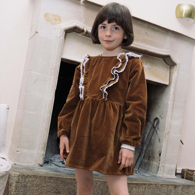 Elisa Velours Cacao dress - Child