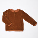 Pull Ferdinand Velours Cacao Doublé Coton - Enfant