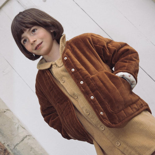 Veste Cléophée Velours Cacao - Enfant