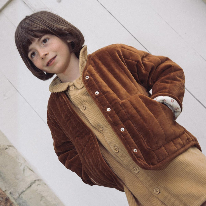 Chaqueta Cléophée Cacao Terciopelo - Niño